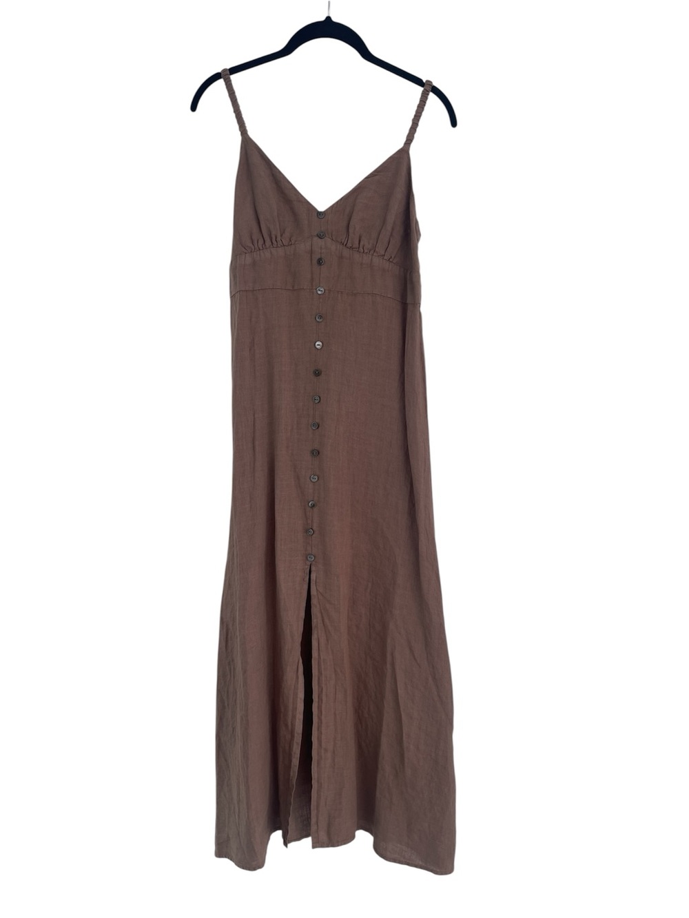 NWT Velvet by Graham & Spencer Brown Button-Front Midi Dress